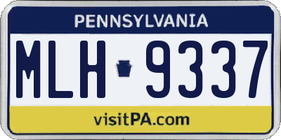 PA license plate MLH9337