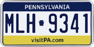 PA license plate MLH9341