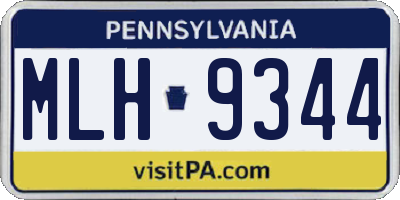 PA license plate MLH9344