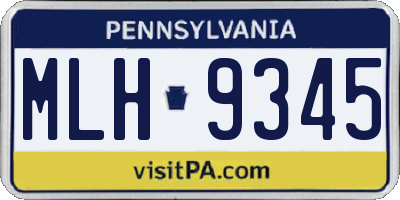 PA license plate MLH9345