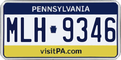 PA license plate MLH9346