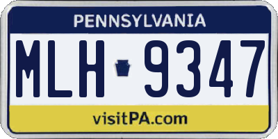 PA license plate MLH9347