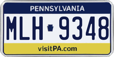 PA license plate MLH9348