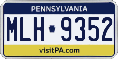 PA license plate MLH9352