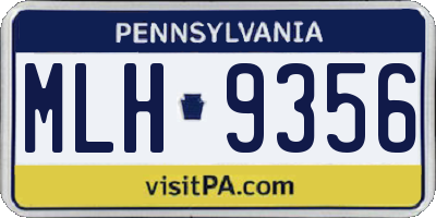 PA license plate MLH9356