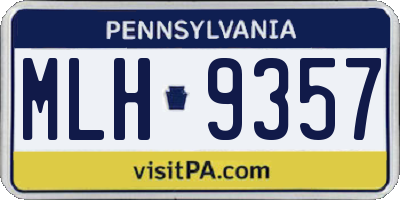 PA license plate MLH9357