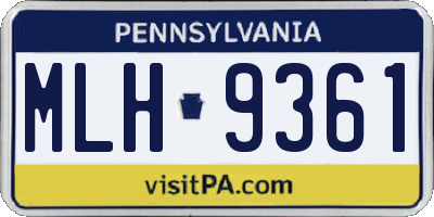 PA license plate MLH9361