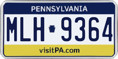 PA license plate MLH9364