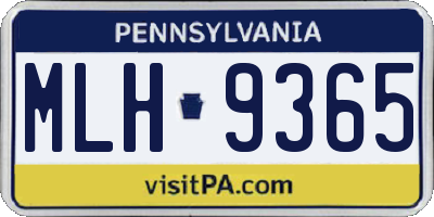 PA license plate MLH9365