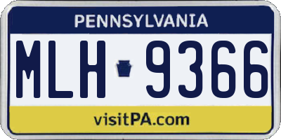 PA license plate MLH9366