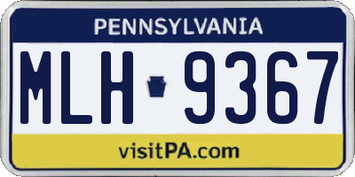 PA license plate MLH9367