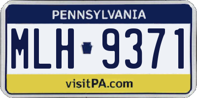 PA license plate MLH9371