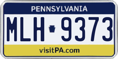 PA license plate MLH9373