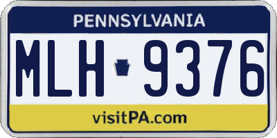 PA license plate MLH9376