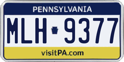 PA license plate MLH9377