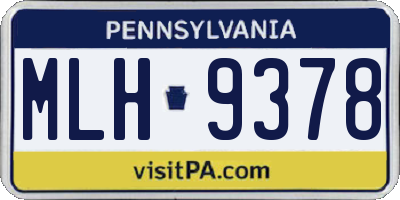 PA license plate MLH9378