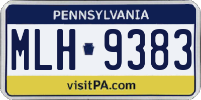 PA license plate MLH9383