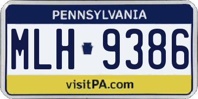 PA license plate MLH9386
