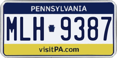PA license plate MLH9387