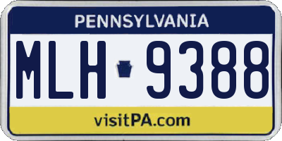 PA license plate MLH9388
