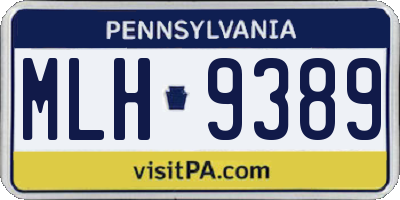 PA license plate MLH9389