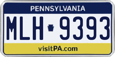 PA license plate MLH9393