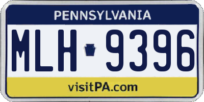 PA license plate MLH9396