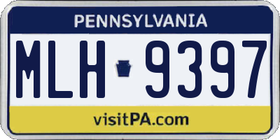 PA license plate MLH9397