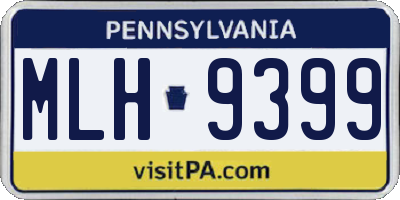 PA license plate MLH9399