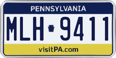 PA license plate MLH9411