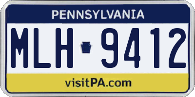 PA license plate MLH9412