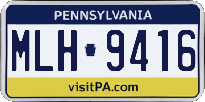 PA license plate MLH9416