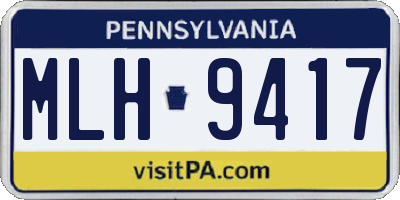 PA license plate MLH9417
