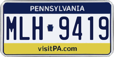 PA license plate MLH9419