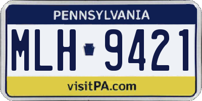 PA license plate MLH9421
