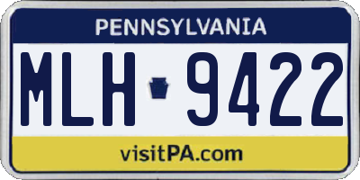 PA license plate MLH9422