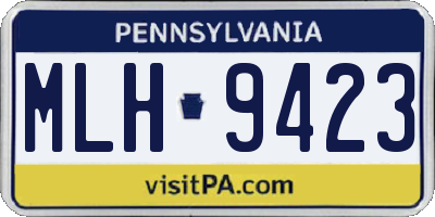 PA license plate MLH9423