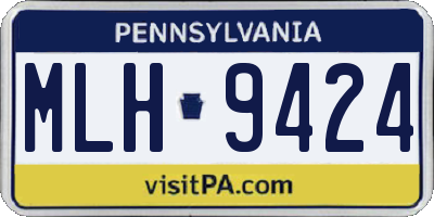 PA license plate MLH9424