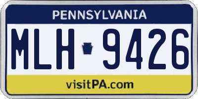 PA license plate MLH9426