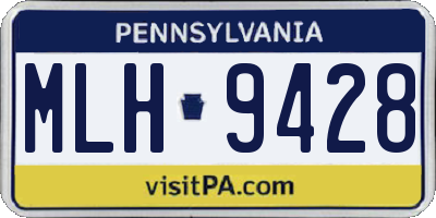 PA license plate MLH9428