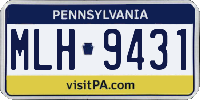 PA license plate MLH9431
