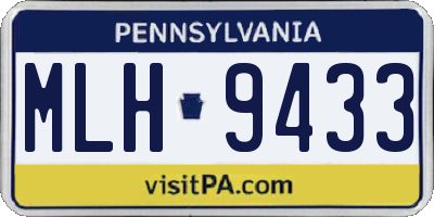 PA license plate MLH9433