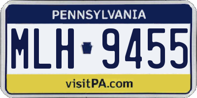 PA license plate MLH9455