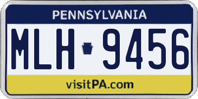 PA license plate MLH9456