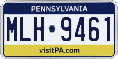 PA license plate MLH9461