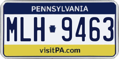 PA license plate MLH9463