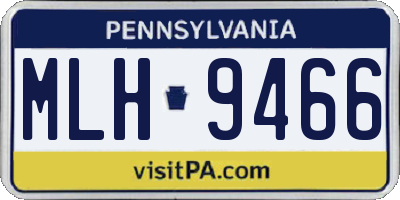 PA license plate MLH9466