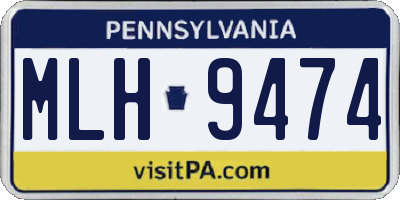 PA license plate MLH9474