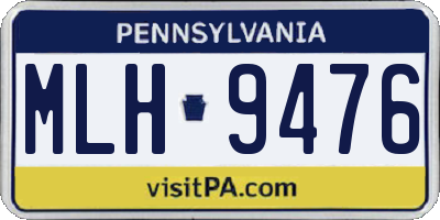 PA license plate MLH9476
