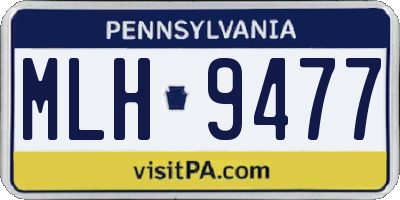 PA license plate MLH9477